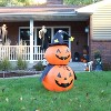 Sunnydaze 4 Foot Self Inflatable Blow Up Jack-O' Lantern Duo with Witch Hat Outdoor Holiday Halloween Lawn Decoration with LED Lights - 2 of 4