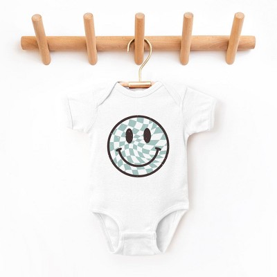 The Juniper Shop Checker Board Smiley Face Baby Bodysuit