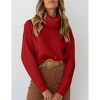 Womens Pullover Turtleneck Sweater Ribbed Knit Sweater Long Sleeve Chunky Sweater Loose Fit Knitwear Pullover Jumper Tops - 3 of 4