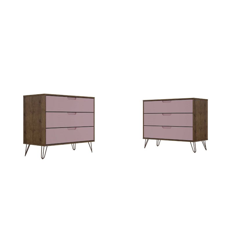 Set of 2 Rockefeller 3 Drawer Dresser - Manhattan Comfort, 1 of 12