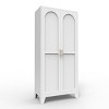 GlasFlength Decorative Storage Cabinets 61'' 2 Shapely Doors Cabinet, Metal Storage Cabinet with Doors and Shelves, White, 5.51"*16.93"*61.81" - 4 of 4