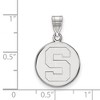 Black Bow Jewelry 14k White Gold Michigan State Spartans NCAA Medium Pendant - 2 of 3