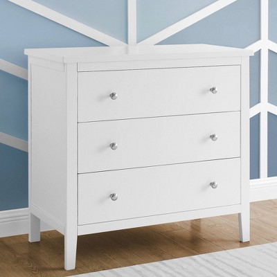 Delta Children Campbell 3 Drawer Dresser with Interlocking Drawers - Bianca White