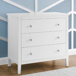 Delta Children Campbell 3 Drawer Dresser with Interlocking Drawers - Bianca White - 1 of 4