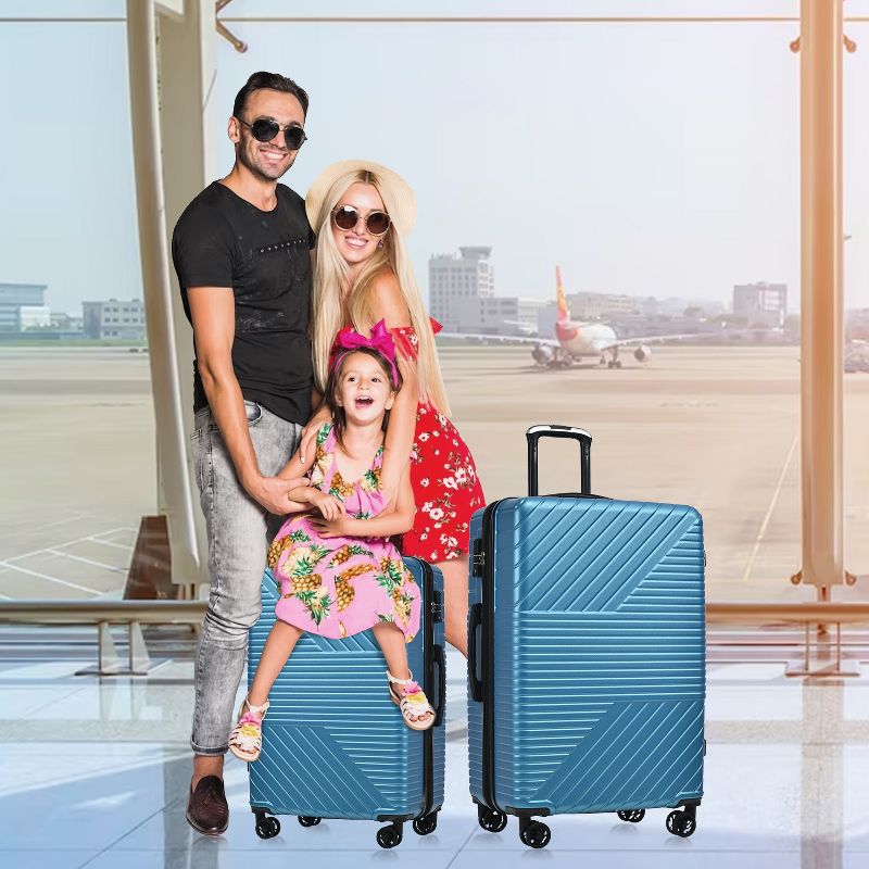 3 PCS Expandable ABS Hard Shell Luggage Set with Spinner Wheels and TSA Lock 20''24''28'' 4M - ModernLuxe, 2 of 12