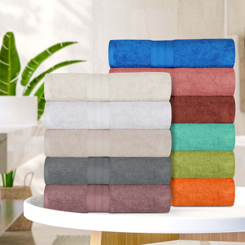 Cotton Highly Absorbent Solid 2-Piece Ultra-Plush Bath Sheet Set by Blue Nile Mills, 6 of 7