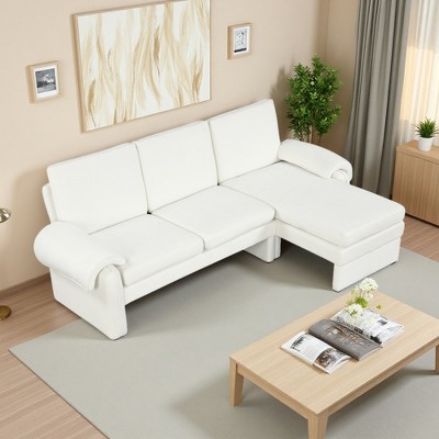 94.1" L-Shaped Sectional Sofa Bed with Adjustable Backrest
