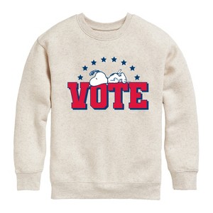 Boys' - Peanuts - Vote Snoopy Graphic Long Sleeve Fleece Sweatshirt - 1 of 4