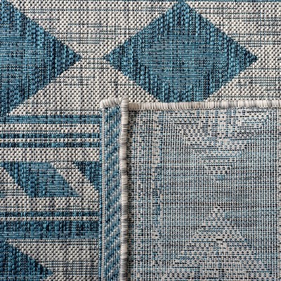 Greystone Teal 6'7" x 9'6" Flat Woven Synthetic Area Rug