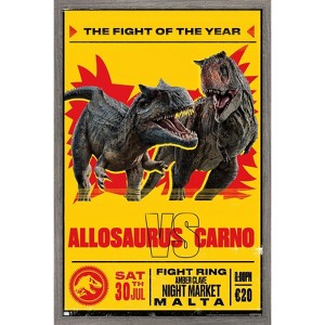 Trends International Jurassic World: Dominion - Allosaurus Vs Carno Framed Wall Poster Prints - 1 of 4