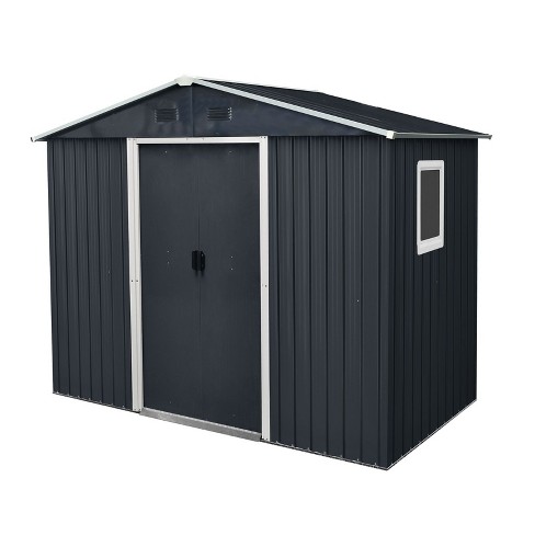 NicBex 8 x 4 Ft Outdoor Storage Shed with Lockable Sliding Doors and Foundation for Backyard Garden,Patio - image 1 of 4