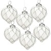 TopComfy Decorative Object Glass Christmas Ball Ornaments Set of 6 for Holiday Party Decorations, White, 4.3"*4.3"*4.3" - 2 of 4