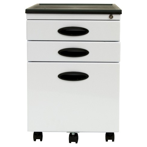 Mobile File Cabinet W/Locking Drawers - White : Target