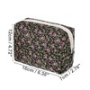 Unique Bargains Portable Peony Makeup Bag Black Pink 1 Pc - 2 of 3