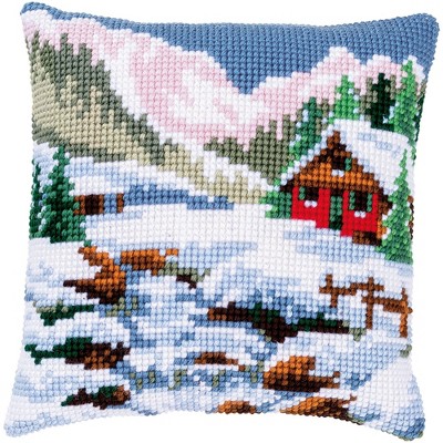 Vervaco Counted Cross Stitch Cushion Kit 16"X16"-Winter Scenery