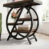 Gulches 3-Tier End Table (Rustic Brown and Metal) Narrow Wood Side Table with Geometric Frame, Industrial Storage Nightstand (1pc) - 3 of 4