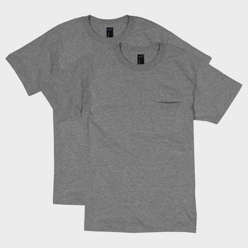 Hanes Beefy t Adult Pocket T shirt 2 pack Charcoal Heather S Adult Target