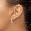 Black Bow Jewelry 2.25mm Diamond Cut, Polished Sterling Silver Hoops - 15mm (9/16 Inch) - 3 of 4