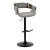 Adjustable Fabric Mid-Century Modern Swivel Bar Stool with Metal Base and Rounded Footrest for Home Bar or Kitchen (Set of 2) - 2 of 4
