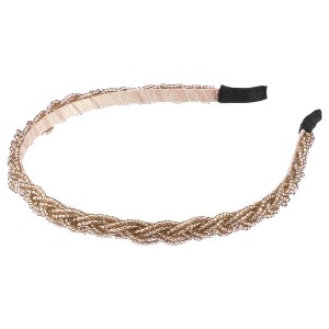 Unique Bargains Women's Beaded Hair Hoop Headband Accessories Hairband 0.43 Inch Wide 1 Pc - 1 of 4