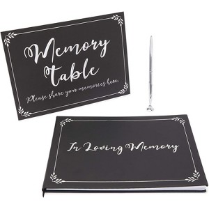 Faithful Finds 3 Piece Set Funeral Guest Book, Pen, and Memorial Table Sign, in Loving Memory - 1 of 4