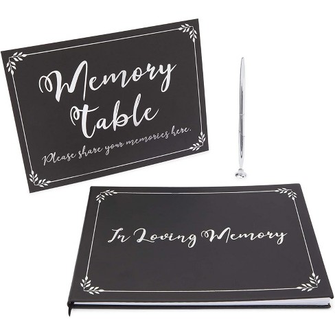 Faithful Finds 3 Piece Set Funeral Guest Book, Pen, And Memorial Table  Sign, In Loving Memory : Target