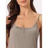 cheibear Women's Loungewear Solid Color Ruffle Trim Camisole Tops with Shorts Pajama Sets - 4 of 4