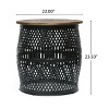 Christopher Knight Home Niver Mango Wood and Iron Side Table, Natural/Black - 3 of 4