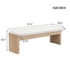 PAGED Entryway Ottoman Upholstered End of Bed Bench Minimalist Foot Stool with Solid Wood Structure for Entryway, Bedroom, Beige+Natural - 2 of 4