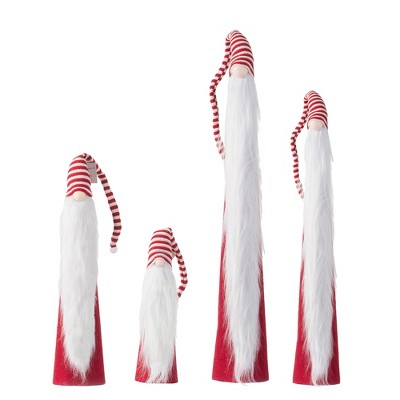 Gulches Series  Red and White Shatterproof Standing Santa with Lantern and Bag Holiday Ornament
