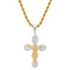 Steeltime 24" Men's two tone stainless steel and 18k gold plated crucifix pendant - 2 of 4