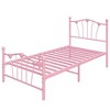 Twin Bed Frame for Kids, Twin Bed Frame with Heart Shaped Headboard and Tailboard,Pink - 2 of 4
