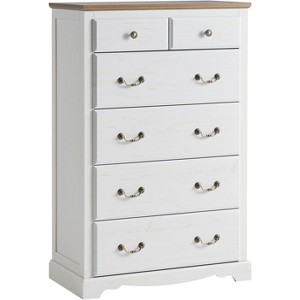 AMERLIFE Drawer Dresser, Farmhouse Chest of Drawers with Vintage Metal Handle - 1 of 4