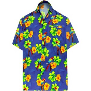LA LEELA Mens Hawaiian Short Sleeve Button Down Shirt Men's Summer Shirts Casual Beach Vacation Hawaii Island Shirts for Men Funny - 1 of 4