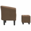 VidaXL Tub Chair with Footstool Brown Fabric - 4 of 4