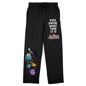 Adventure Time You Know What Time It Is Men's Black Drawstring Sleep Pants