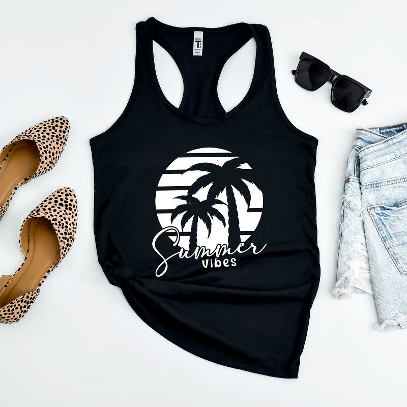 Simply Sage Market Women's Summer Vibes Palm Trees Graphic Racerback Tank, 4 of 5