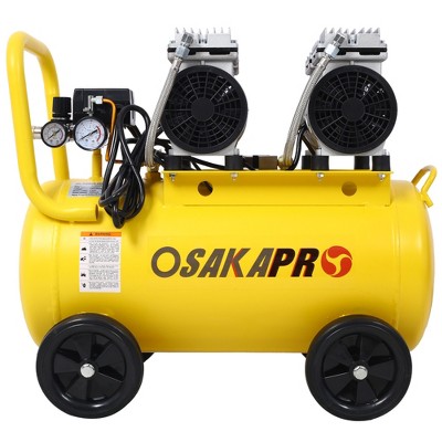 13 Gallon Air Compressor Portable, 2.5HP Max 115 PSI Oil-Free Air Compressor Tank with Wheels, Ultra Quiet Air Compressor with Automatic Drain Valve