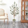 Nearly Natural 57-in Olive Artificial Tree in Sand Colored Urn - 4 of 4