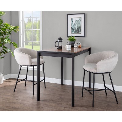 Ashland Cream and Black Swivel Counter Stools Set of 2
