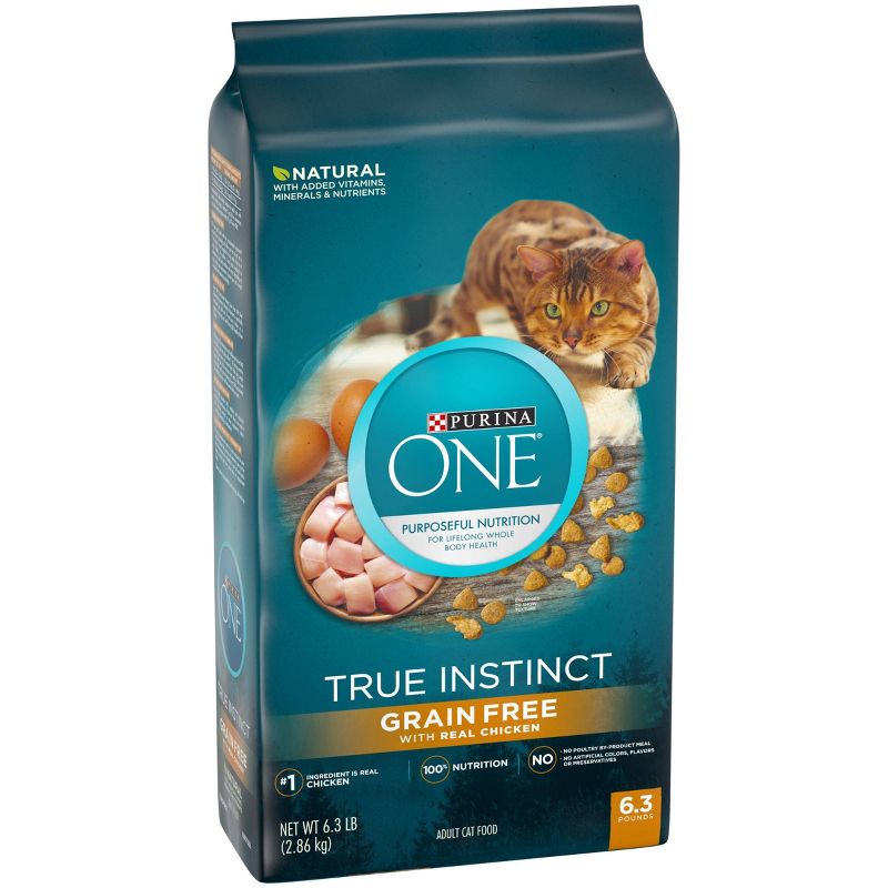Purina ONE True Instinct Grain Free Natural Real Chicken Flavor Dry Cat Food - 6.3lbs, 5 of 8