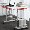 Liftable Standing Desk, Portable Rolling Computer Desk with Lockable Casters, Adjustable Height, 2-Tier Workstation - 3 of 4