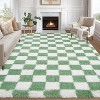 Modern Checkered Runner Rug, Ultra-Soft High Pile Non-Slip Shaggy Carpet for Hallway Bedroom Entryway - 2 of 4