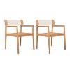 Christopher Knight Home Daisy Outdoor Rustic Acacia Wood and Rope Dining Chairs with Open Backrest (Set of 2) - 2 of 4