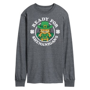 Men's - Garfield - Ready for Shananigans St. Patrick's Day Long Sleeve Graphic T-Shirt - 1 of 4