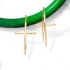 Ross-Simons 14kt Yellow Gold Curved Cross Drop Earrings - 4 of 4