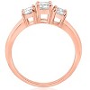 Pompeii3 1ct 3 Stone Diamond Engagement Round Cut Ring 14k Rose Gold - 2 of 4