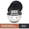 Bellemain Stainless Steel Mixing Bowls with Lids Non-Slip Nesting Easy-Grip 5-Piece Set Silver/Black - 4 of 4