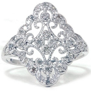 Pompeii3 1/5ct Vintage Diamond Ring 10K White Gold - 1 of 4