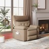 Manual Recliner Chair, 360° Swivel PU Leather Lounge Chair with Side Pocket for Living Room & Home Theater - 2 of 4